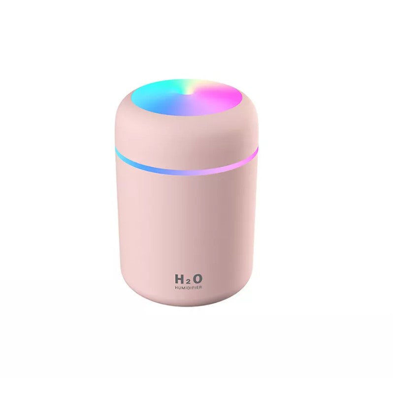 Luftfuktare med 300ml tank, 7ljuslägen i LED rosa